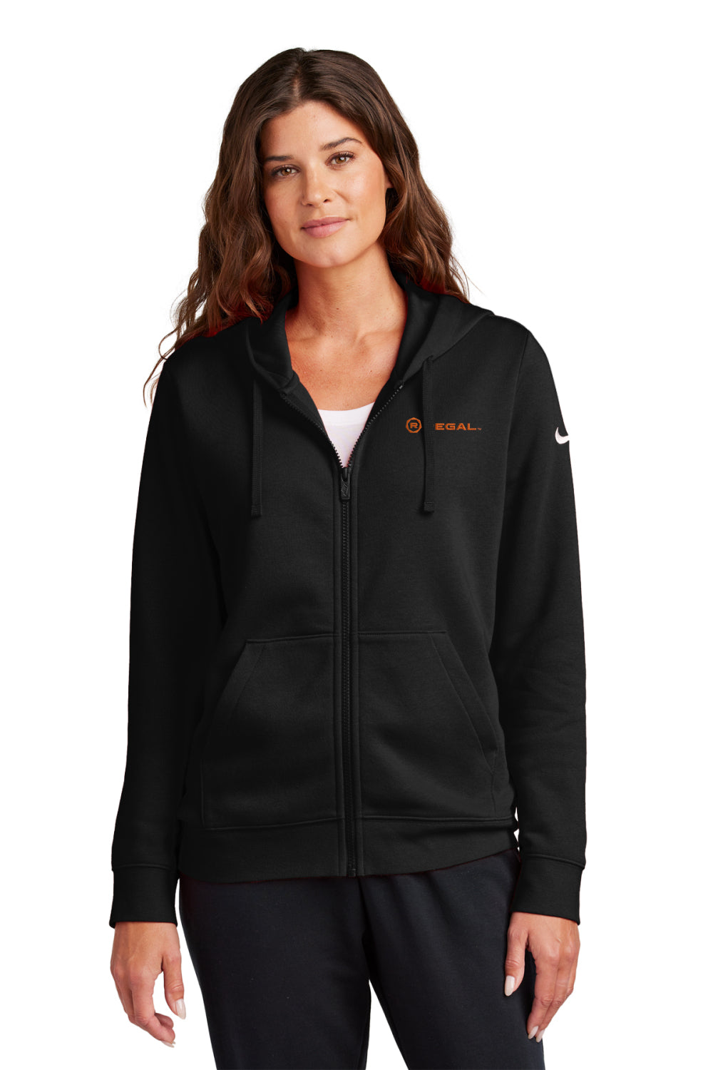 Nike Ladies Club Fleece Sleeve Swoosh Full-Zip Hoodie